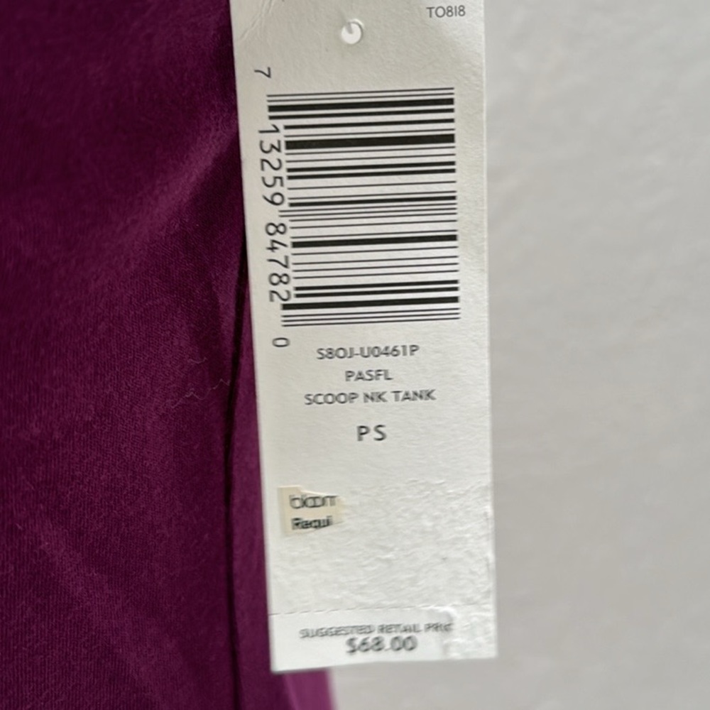 Eileen Fisher Organic Cotton Scoop Neck Tank PS Burgundy Maroon Purple - Picture 14 of 15